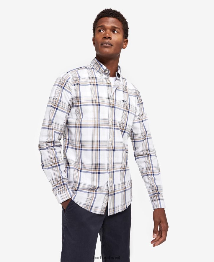 roupas Barbour camisa sob medida sunhill vermelho clássico homens NH4442500