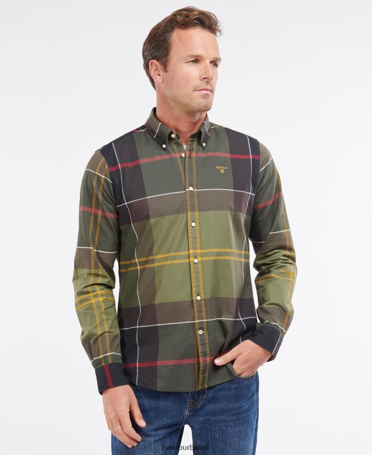 roupas Barbour camisa sob medida sutherland tartã clássico homens NH4442303