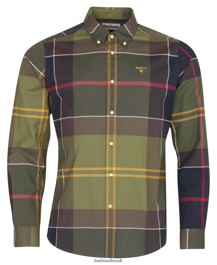 roupas Barbour camisa sob medida sutherland tartã clássico homens NH4442303