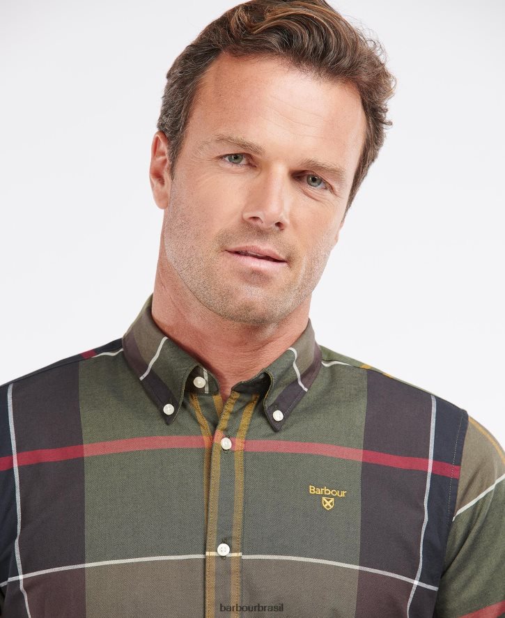 roupas Barbour camisa sob medida sutherland tartã clássico homens NH4442303