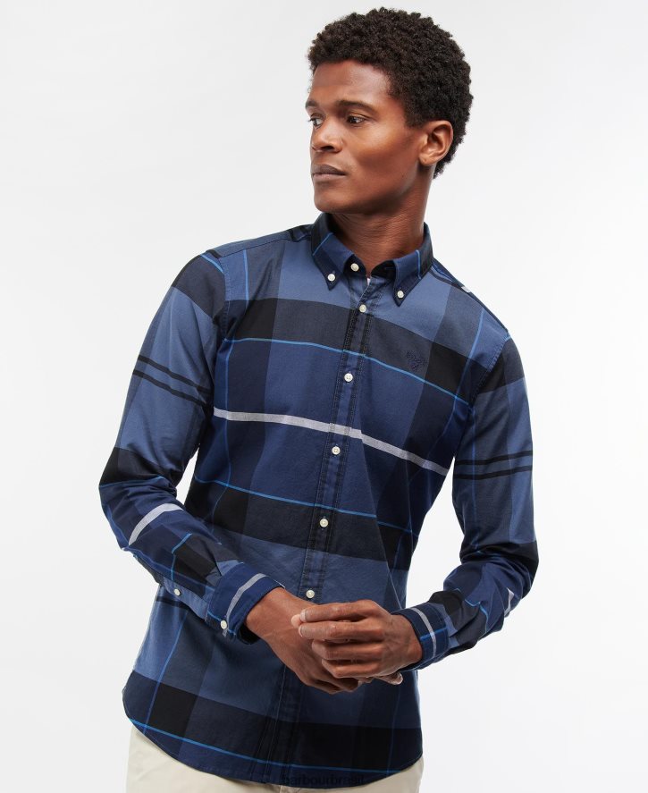 roupas Barbour camisa sob medida sutherland tartã clássico homens NH4442374