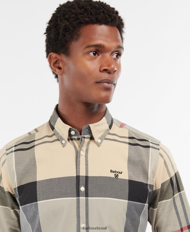 roupas Barbour camisa sob medida sutherland tartã clássico homens NH4442423