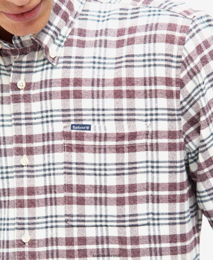 roupas Barbour camisa sob medida waldon meio azul homens NH4442532