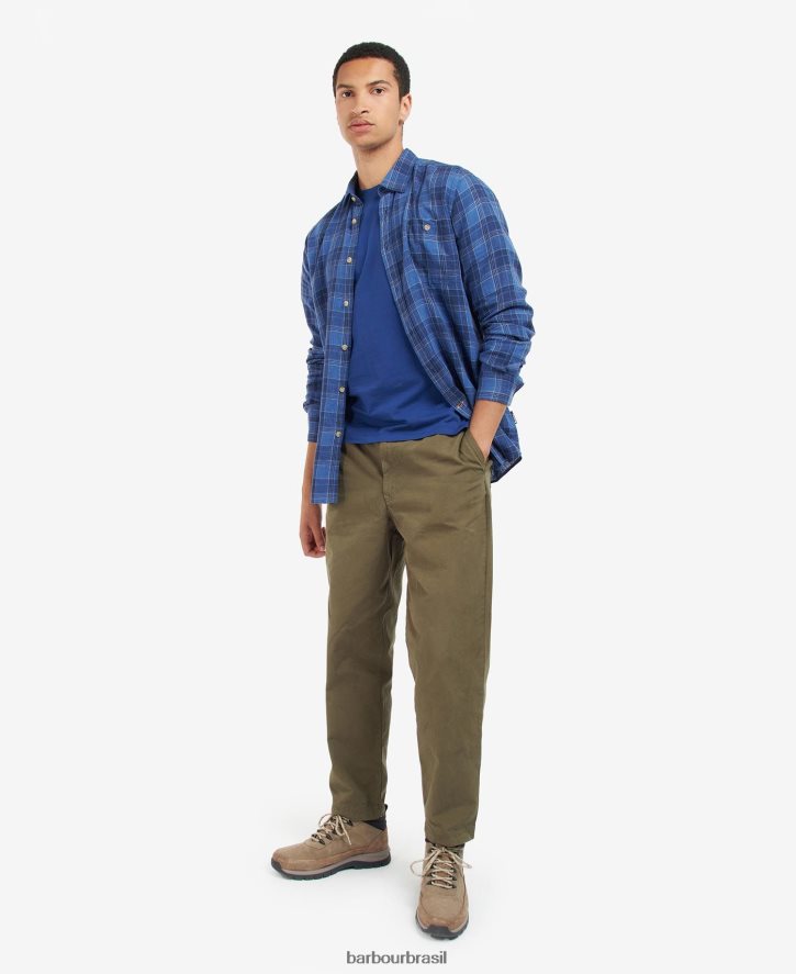 roupas Barbour camisa xadrez arranmore azul escuro homens NH4442379