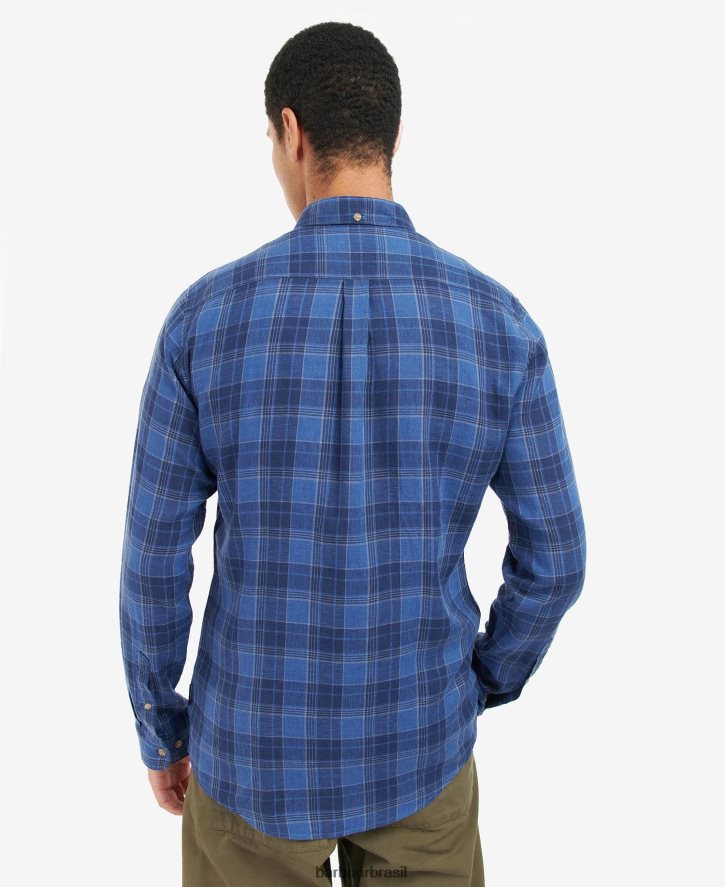 roupas Barbour camisa xadrez arranmore azul escuro homens NH4442379