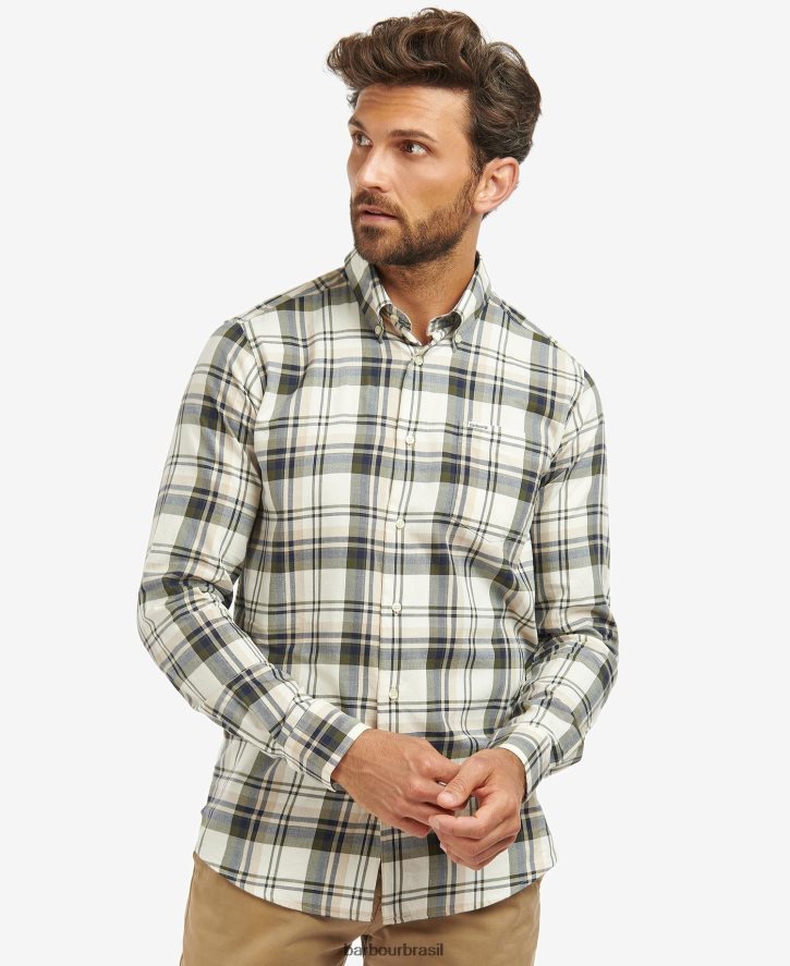 roupas Barbour camisa xadrez falstone pedra homens NH4442390