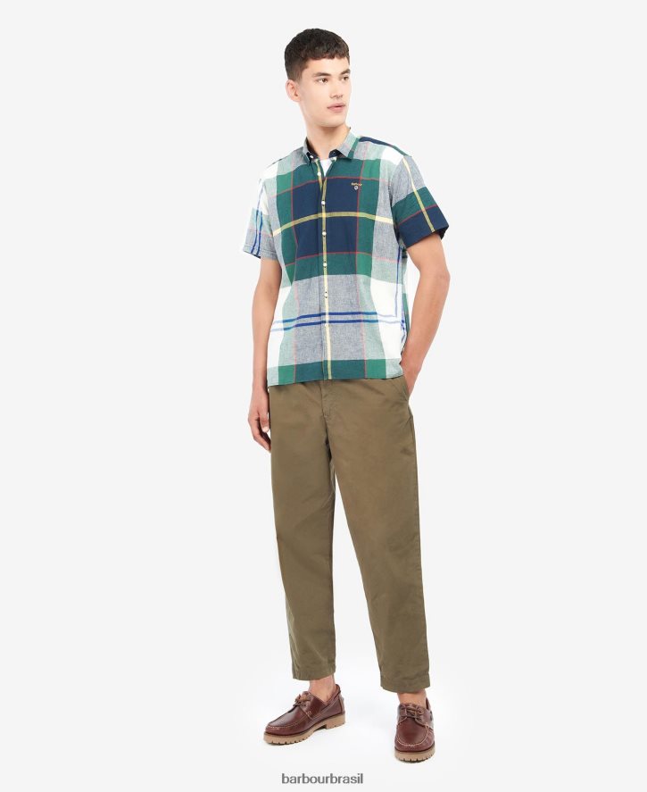 roupas Barbour camisa xadrez marvin hera de verão homens NH4442481
