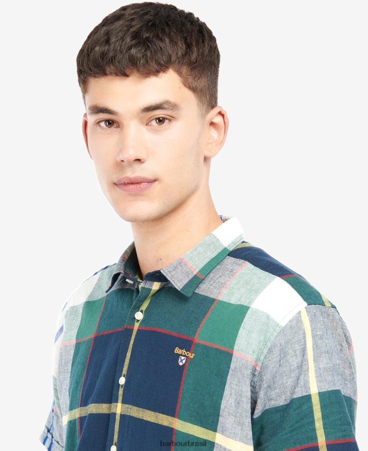 roupas Barbour camisa xadrez marvin hera de verão homens NH4442481