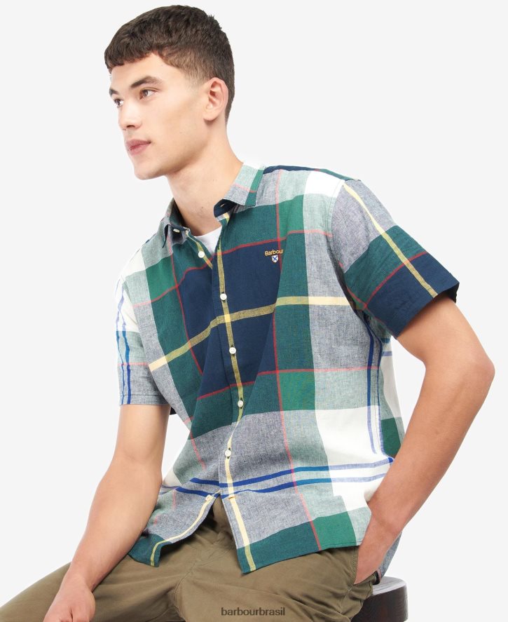 roupas Barbour camisa xadrez marvin hera de verão homens NH4442481