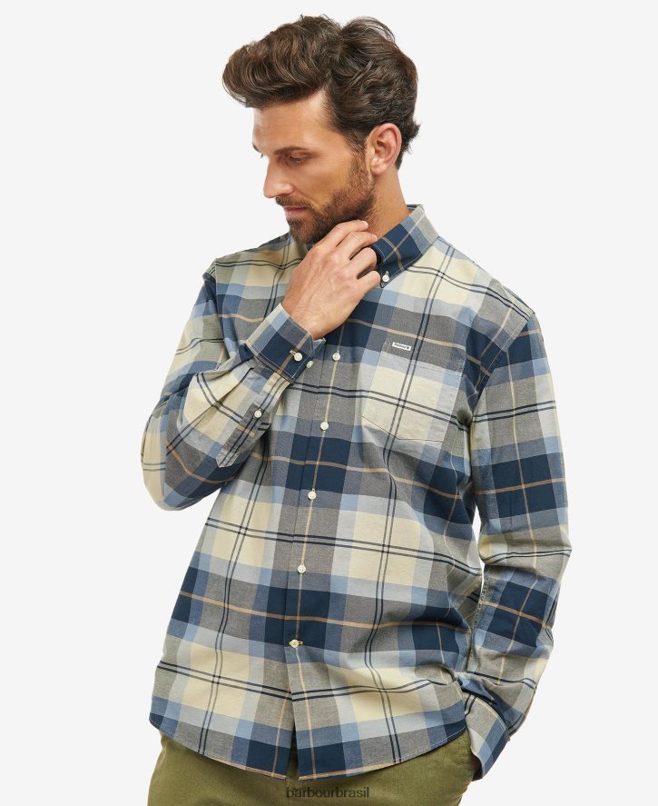 roupas Barbour camisa xadrez regular eden tartã clássico homens NH4442317