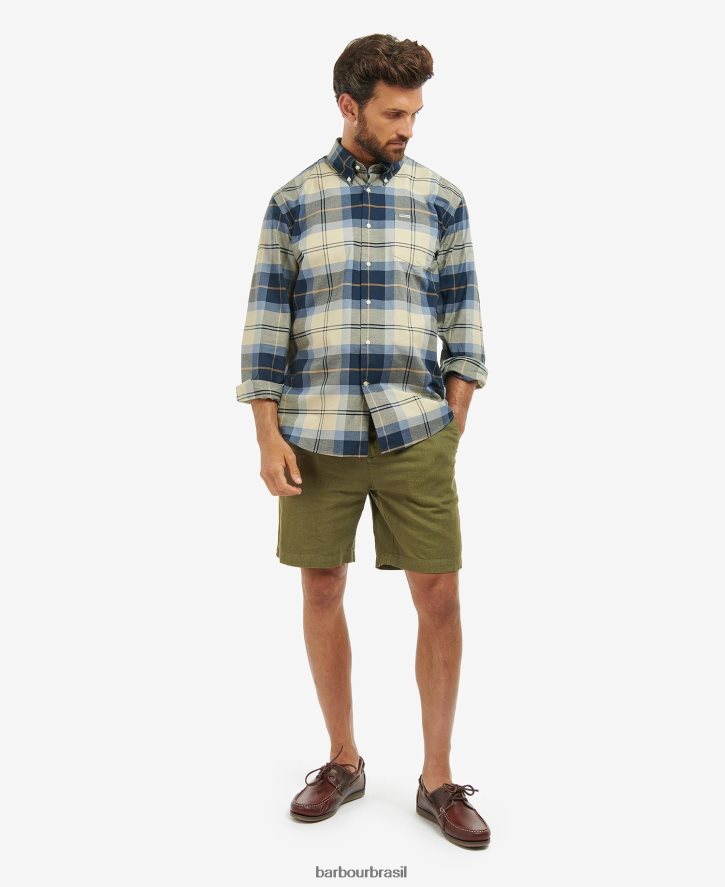 roupas Barbour camisa xadrez regular eden tartã clássico homens NH4442317