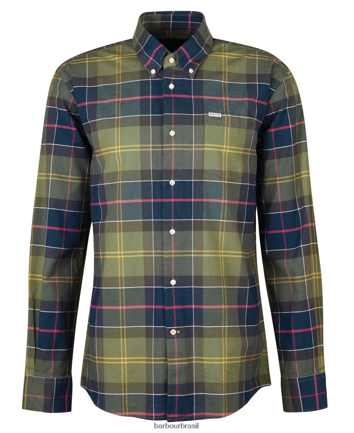 roupas Barbour camisa xadrez regular eden tartã clássico homens NH4442386