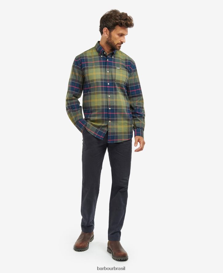 roupas Barbour camisa xadrez regular eden tartã clássico homens NH4442386