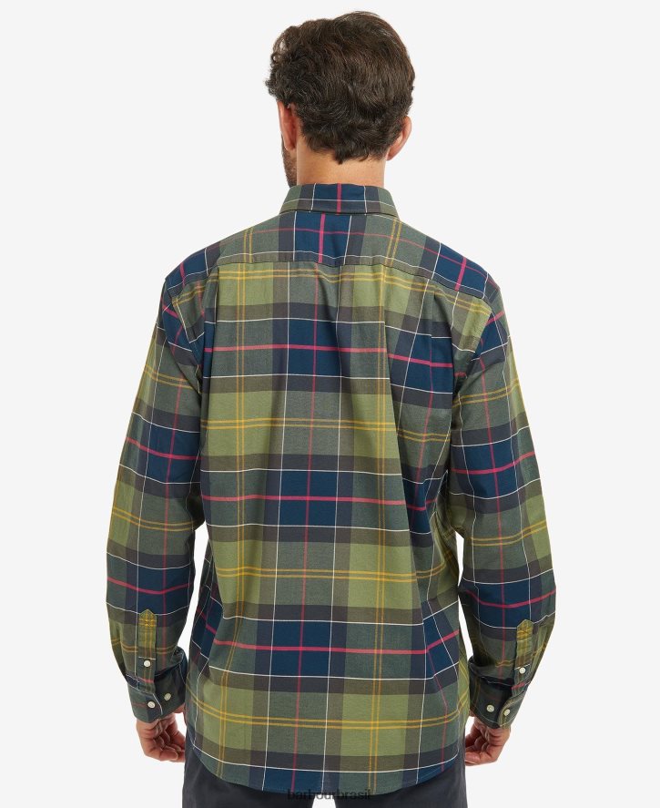 roupas Barbour camisa xadrez regular eden tartã clássico homens NH4442386