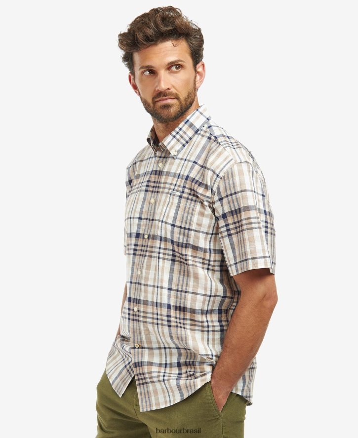 roupas Barbour camisa xadrez regular hartley céu homens NH4442305