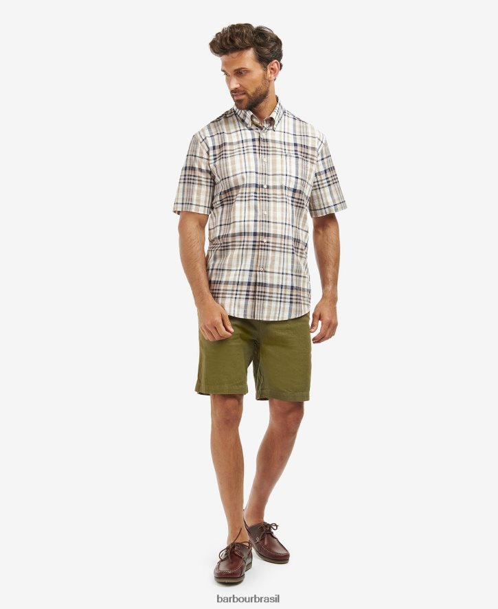 roupas Barbour camisa xadrez regular hartley céu homens NH4442305