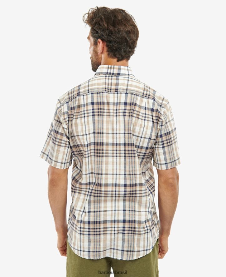 roupas Barbour camisa xadrez regular hartley céu homens NH4442305