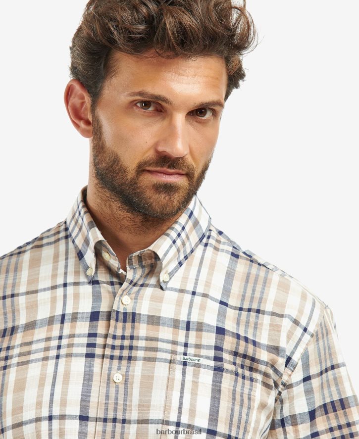 roupas Barbour camisa xadrez regular hartley céu homens NH4442305