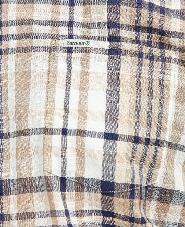 roupas Barbour camisa xadrez regular hartley céu homens NH4442305