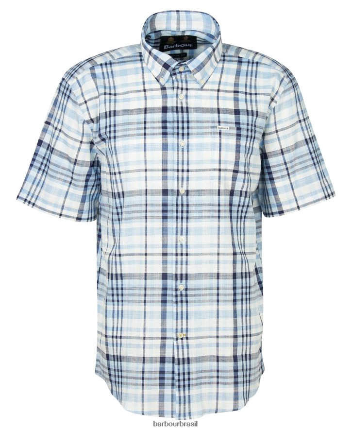 roupas Barbour camisa xadrez regular hartley céu homens NH4442356