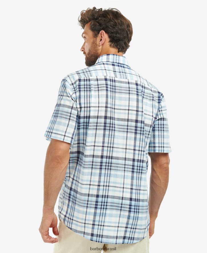 roupas Barbour camisa xadrez regular hartley céu homens NH4442356