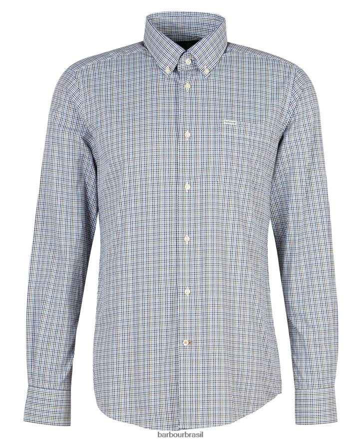 roupas Barbour camisa xadrez stanhope performance pedra homens NH4442401