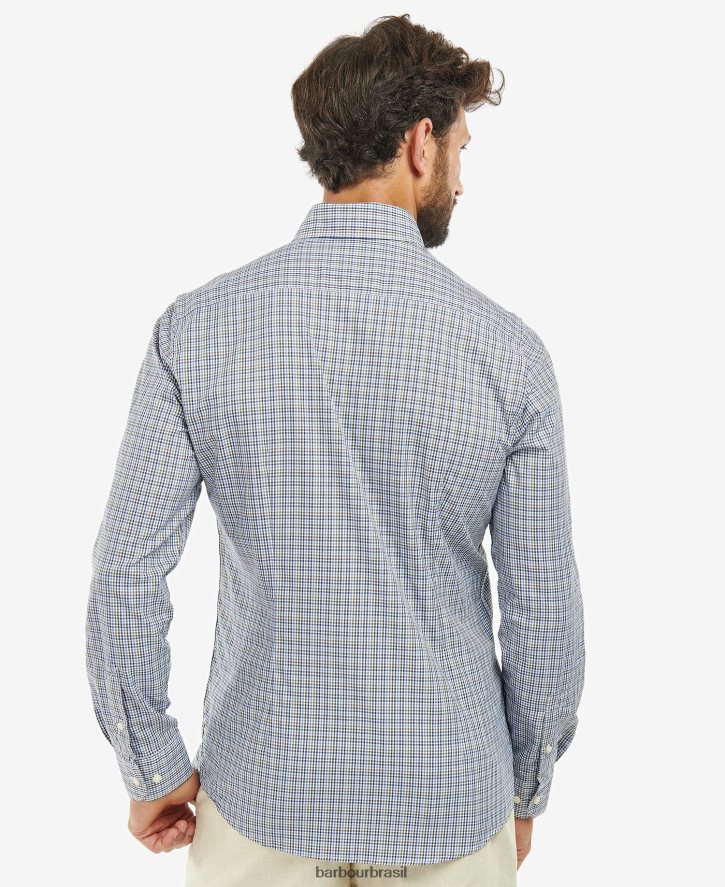 roupas Barbour camisa xadrez stanhope performance pedra homens NH4442401