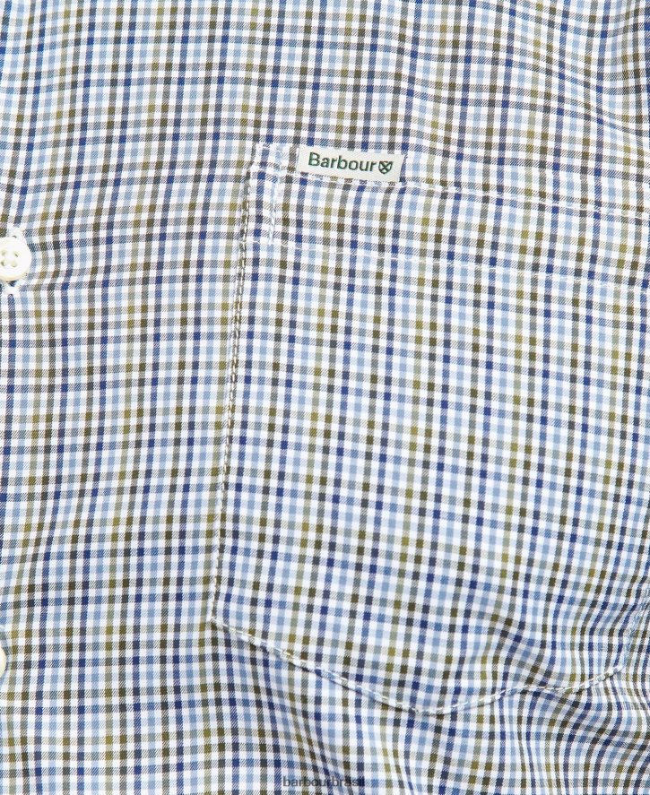 roupas Barbour camisa xadrez stanhope performance pedra homens NH4442401