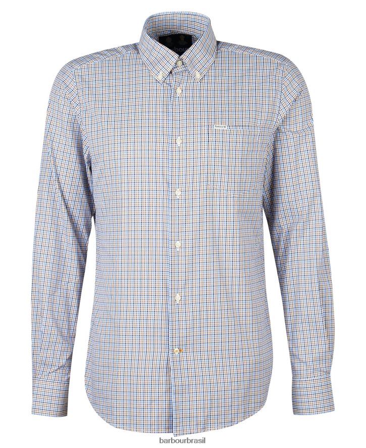 roupas Barbour camisa xadrez stanhope performance pedra homens NH4442492