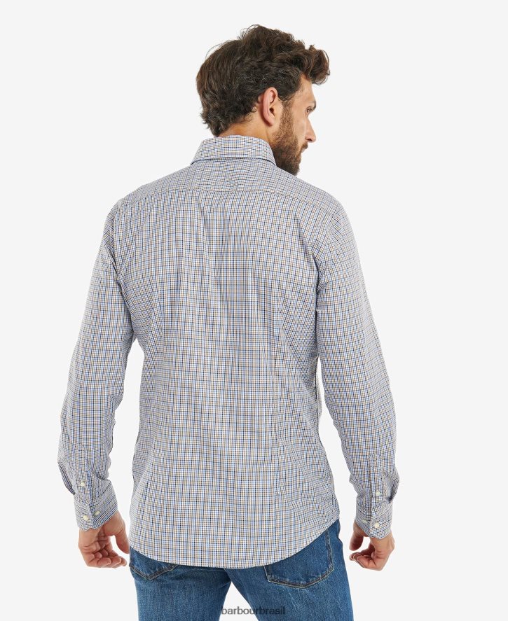roupas Barbour camisa xadrez stanhope performance pedra homens NH4442492