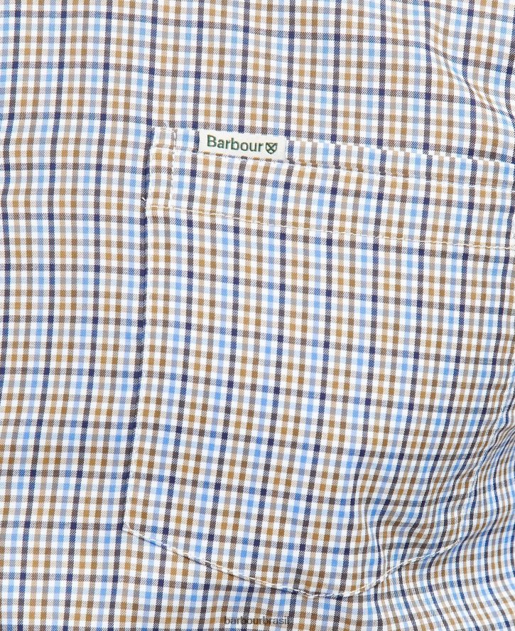 roupas Barbour camisa xadrez stanhope performance pedra homens NH4442492