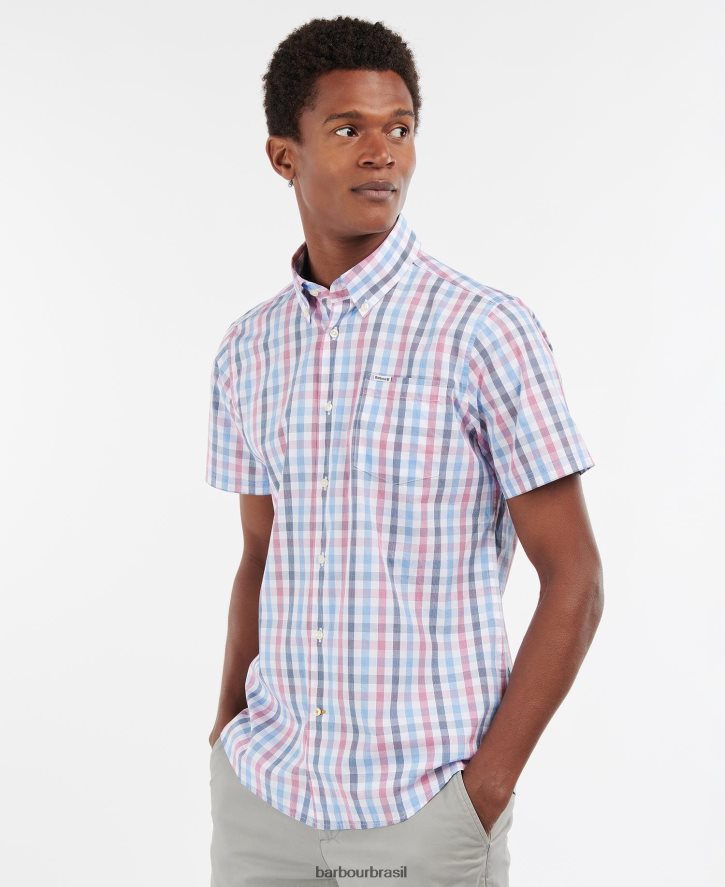 roupas Barbour longstone manga curta sob medida céu azul homens NH4442412