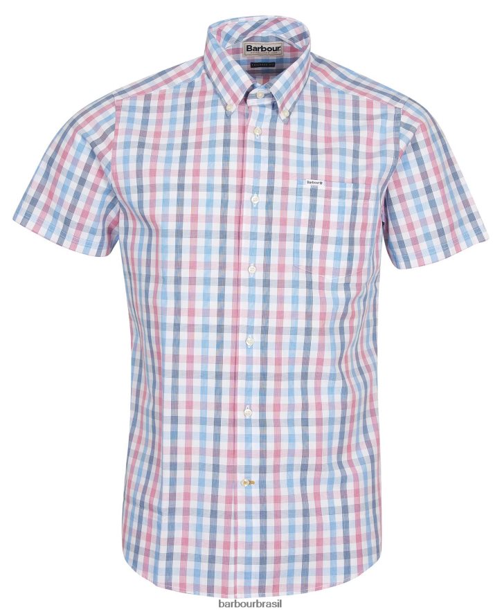 roupas Barbour longstone manga curta sob medida céu azul homens NH4442412