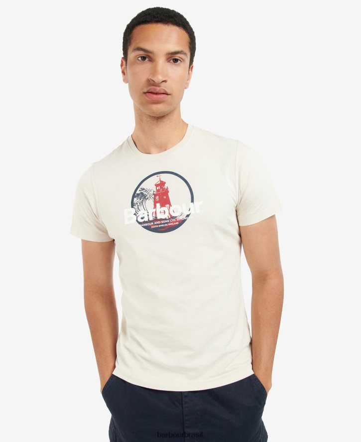 roupas Barbour break camiseta com estampa gráfica névoa azul homens NH4442798