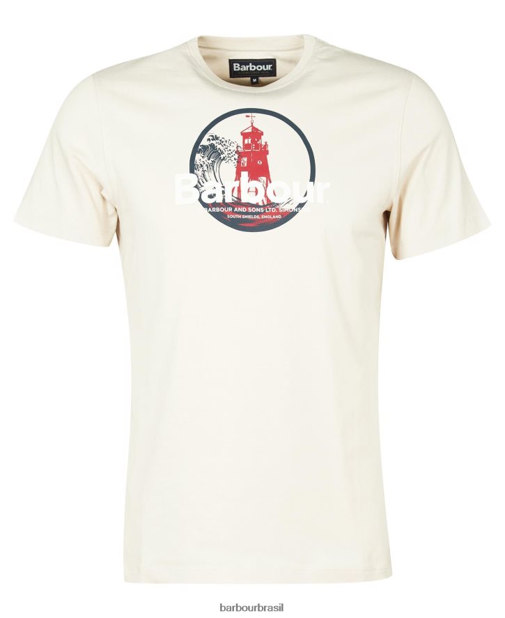 roupas Barbour break camiseta com estampa gráfica névoa azul homens NH4442798