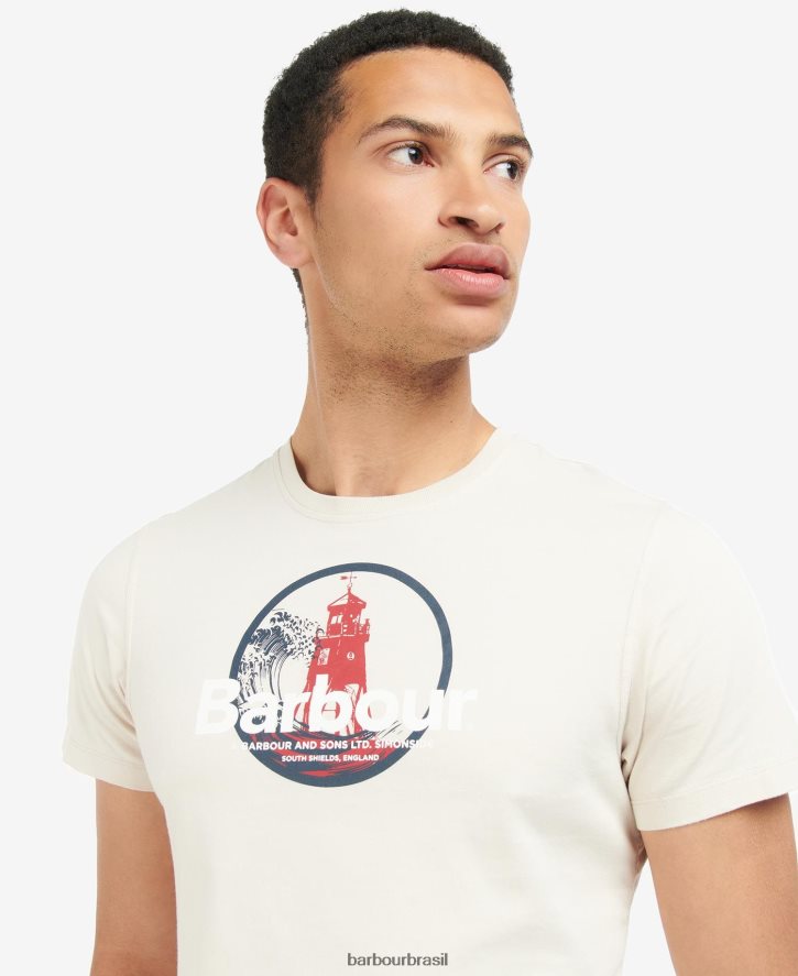 roupas Barbour break camiseta com estampa gráfica névoa azul homens NH4442798