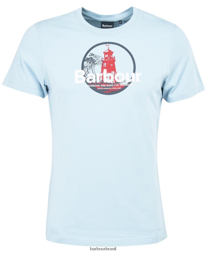 roupas Barbour break camiseta com estampa gráfica névoa azul homens NH4442942