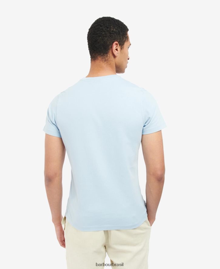 roupas Barbour break camiseta com estampa gráfica névoa azul homens NH4442942