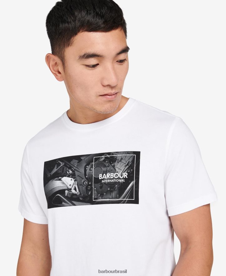 roupas Barbour camiseta carenagem com estampa gráfica horizonte azul homens NH4442911