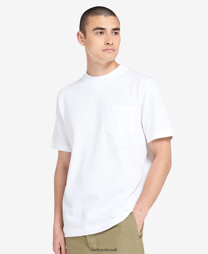 roupas Barbour camiseta com bolso williams azeitona branqueada homens NH4442958