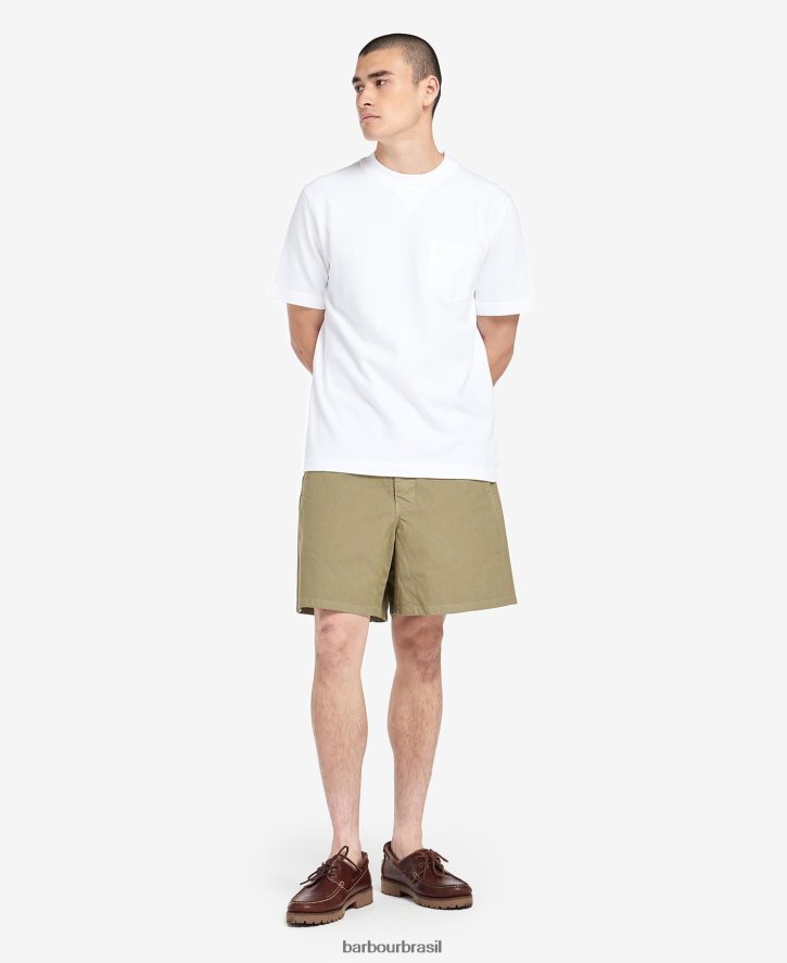 roupas Barbour camiseta com bolso williams azeitona branqueada homens NH4442958