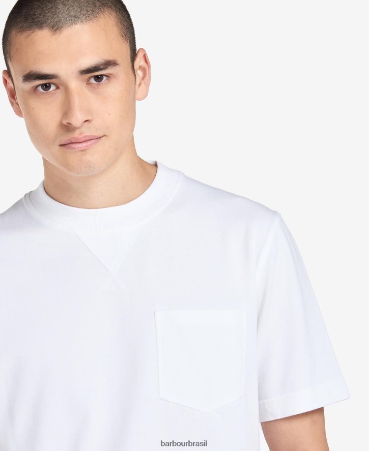 roupas Barbour camiseta com bolso williams azeitona branqueada homens NH4442958