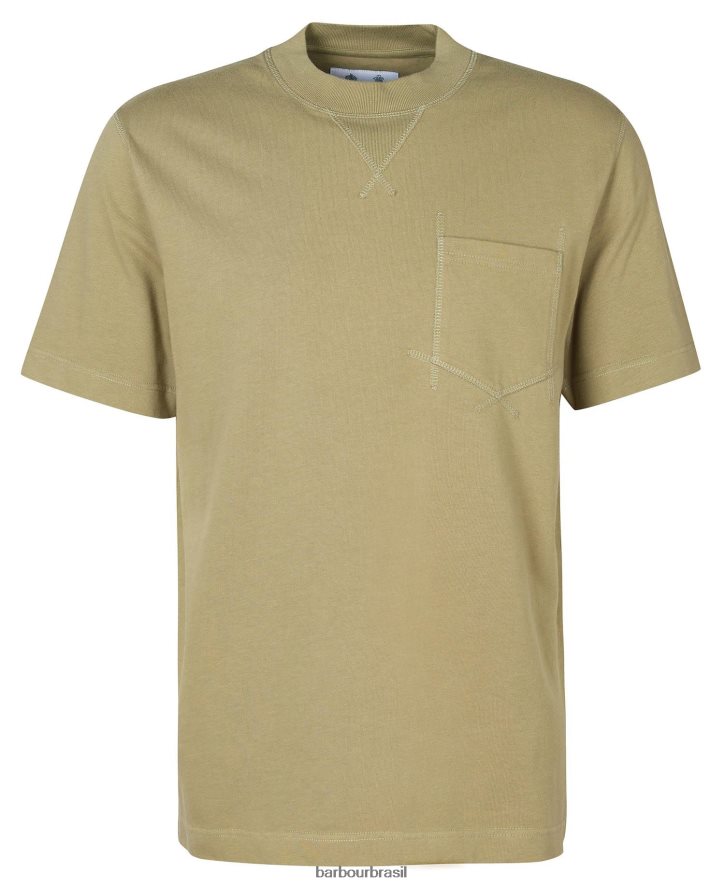 roupas Barbour camiseta com bolso williams azeitona branqueada homens NH4442960
