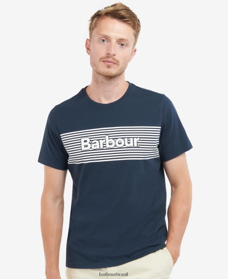 roupas Barbour camiseta com desenho de condeno marinho clássico homens NH4442856