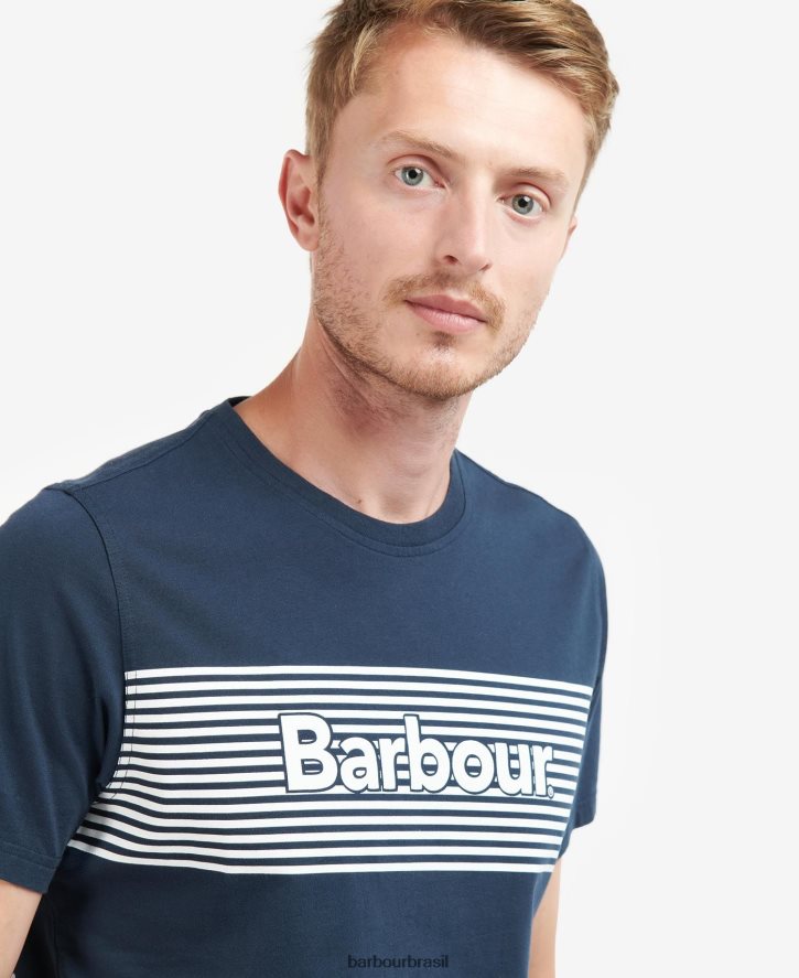 roupas Barbour camiseta com desenho de condeno marinho clássico homens NH4442856