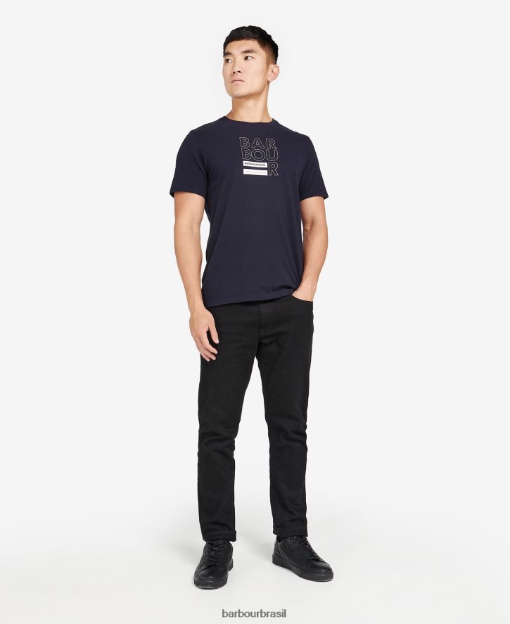 roupas Barbour camiseta com estampa de cubo branco clássico homens NH4442838