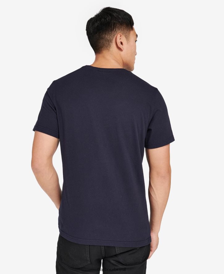 roupas Barbour camiseta com estampa de cubo branco clássico homens NH4442838