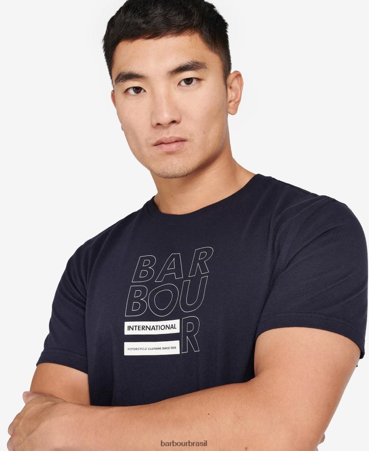 roupas Barbour camiseta com estampa de cubo branco clássico homens NH4442838