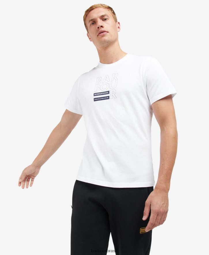 roupas Barbour camiseta com estampa de cubo branco clássico homens NH4442854
