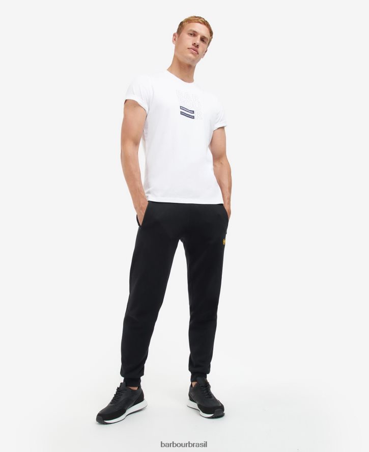 roupas Barbour camiseta com estampa de cubo branco clássico homens NH4442854